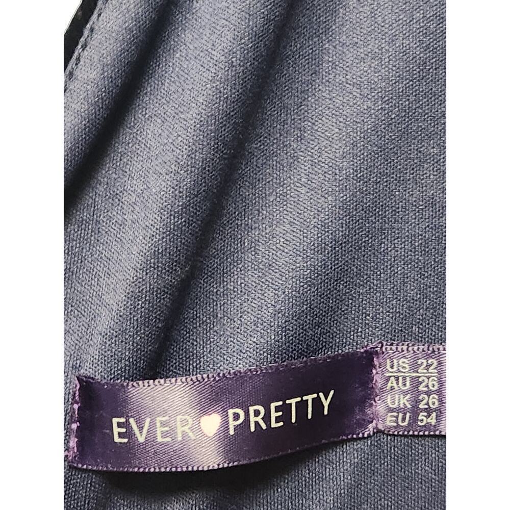 Ever Pretty Velvet Dress Women's 22 NWOT Blue Pink Ombre Sequin Stretch V Neck - Picture 5 of 11